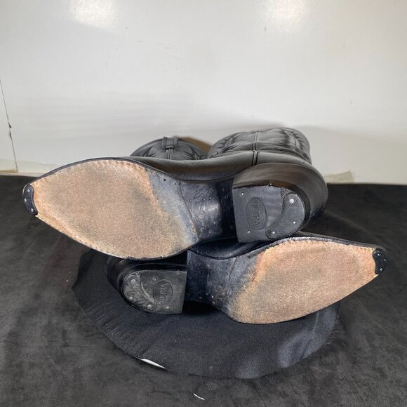 Women's  7.5 Vintage Tony Lama Black Western Cowboy Boot, Western Style Design - Picture 9 of 11